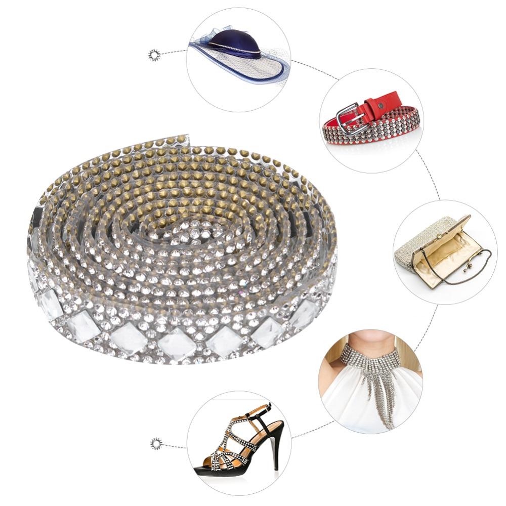 1pcs Hotfix Crystal Glass Diamond Ribbon Sticker Bling Rhinestone Tape Home Décor Projects