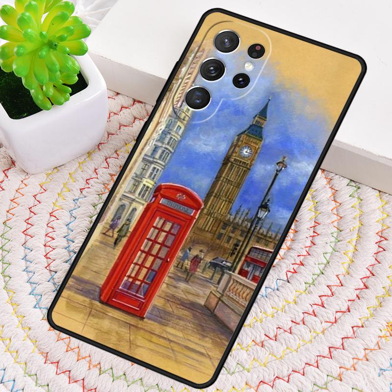 London Bus England Big Ben Silicone Phone Case For Samsung Galaxy note 10 pro S26 S25 S24 S23 S22 S21 Plus S25Ultra Capa Cover