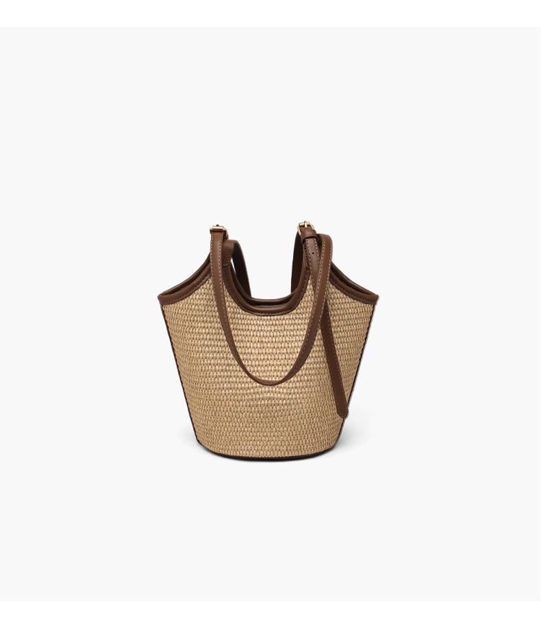 Women's Large Capacity Straw Woven Bucket Bag - 2026 Summer Style