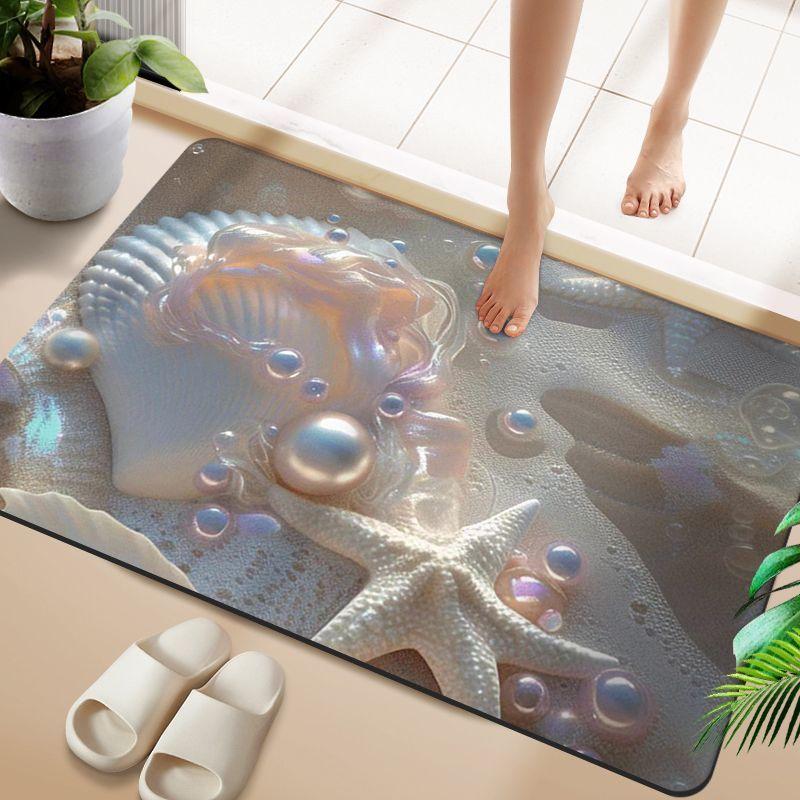 Home weiche Kieselalgenschlamm-Badezimmer-Bodenmatte, schnelltrocknend, wasserabsorbierend, rutschfeste Badezimmermatte, Toiletten-Toiletten-Fußmatte