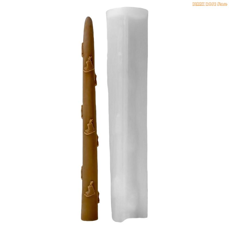 K1AE Christmas Themed Pillar Silicone Mold for Candle Soap Home Decoration