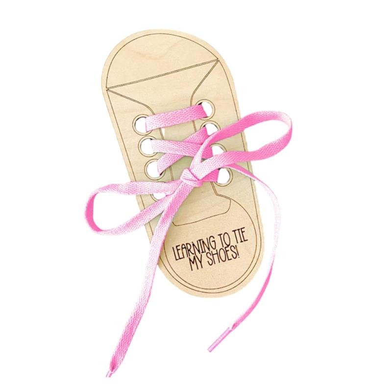 

Smooth Wooden Lacing Shoe Board Develops Shoe Tying Skills In Children Toddlers