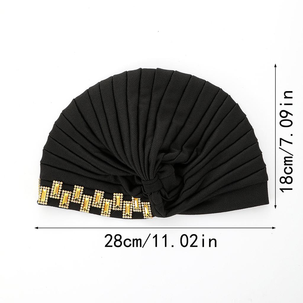 Glitter Diamonds Ruffle Turban Caps for Women