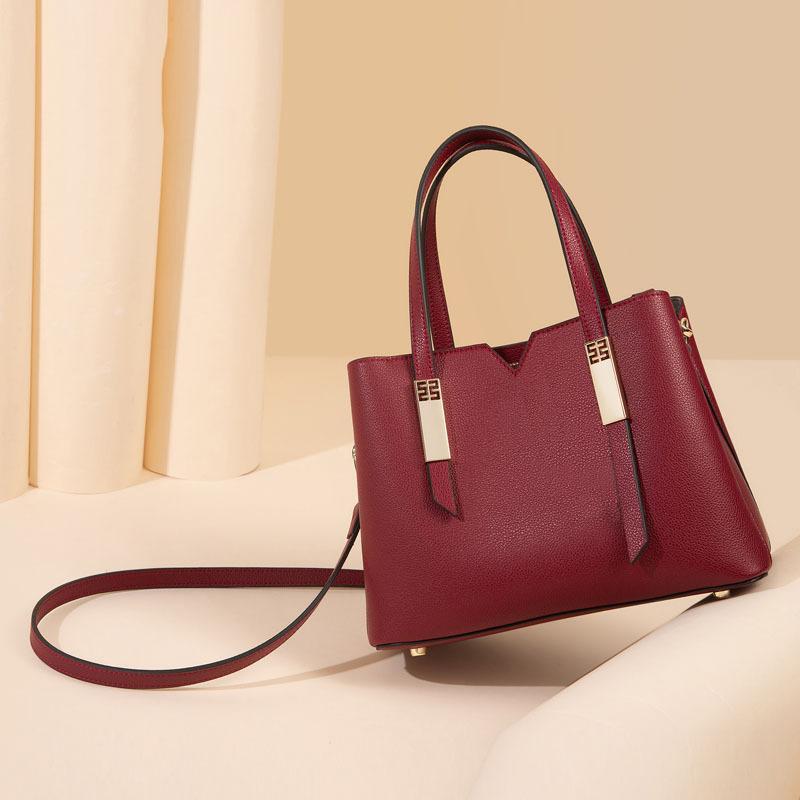 Genuine Leather Women's Bag Mom Bag Wedding Women's Bag Shoulder Bag Handheld Crossbody Bag Vintage Casually