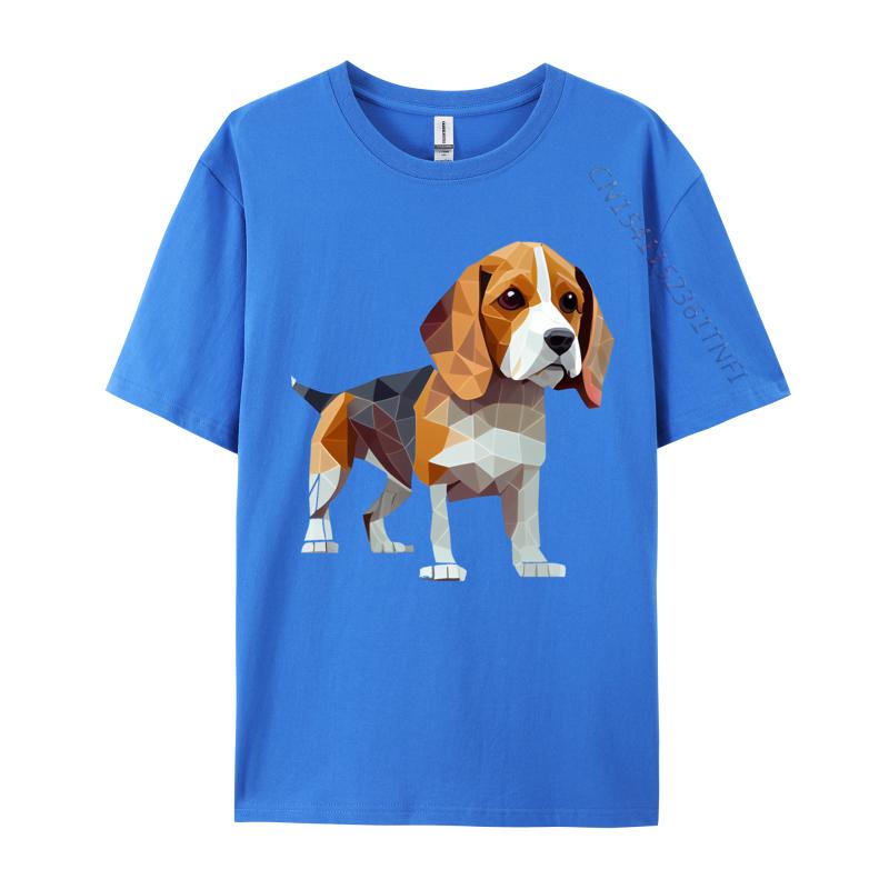 Unisex TShirt Beagle Low Poly Tshirt HuUnisex Friend Dog Printed Tshirt Camisas Basicas Hombre Grpahic Tee
