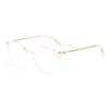 Round Anti Blue Light Glasses for Women Lightweight Brown Frame Eyewear