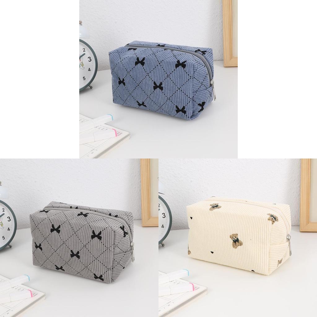 No Ip Cotton Velvet Makeup Bag With Large Capacity And Portable Handheld Design For Women