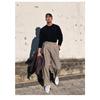 Men High Waist Double Pleated Loose Straight Non Iron Casual Suit Trousers