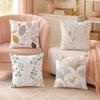 Morandi Green Plant Leaves Pillow Case Organic Short Plush Cushion Covers Breathable Washable WrinkleResistant