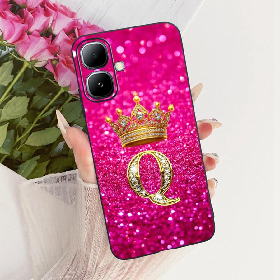 For Infinix Smart 20 4G Case Crown Letters Soft Silicone Phone Cases For Infinix Smart20 X6840 X6840B Protection Back Cover