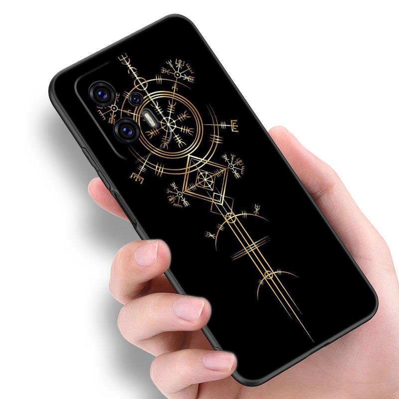 Viking Vegvisir Logo Telefonfodral För Xiaomi POCO F2 F3 M2 M3 M4 X3 X4 Pro NFC F4 GT 5G F1 X2 C3 C31 C40 M5S Mjuk TPU Svart skal