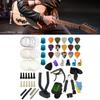 66Pcs Guitar Accessories Kit Tuner Capo Pick Bracket Repair Tools Set for Banjo Mandolin