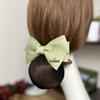 Korean Style Bow Flower Hair Net Bun Clip for Professional Work - HF315
