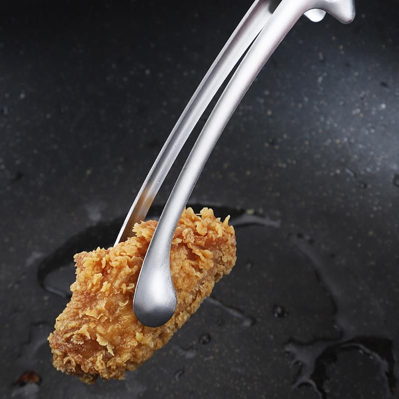 Stainless Steel BBQ and Bread Tongs for Home and Outdoor Cooking