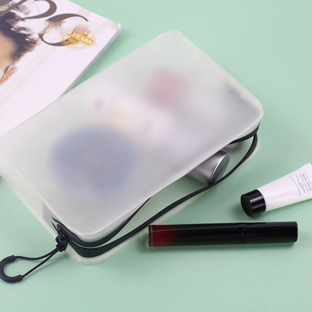 Organizer Bath Storage Female Storage Bag Matte Makeup Case Transparent Cosmetic Bag Soft Film Bag