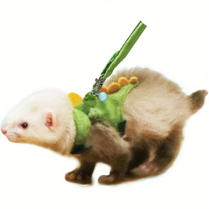 Escape Proof Ferret Leash Vest Harness For Angora Pet Marten Weasel Walking Coat Style Durable
