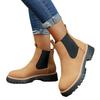 Damen Stiefeletten im britischen Stil - Chelsea & Martin Boots mit klobiger Sohle, schlank geschnittene Stiefeletten für Herbst/Winter