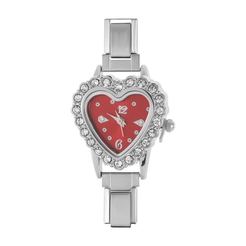 Y2K Vintage Zircon 9MM Width Italian Charm Heart Shape Watch High Quality Stainless Steel Bracelets Bangle for Birthday Gifts