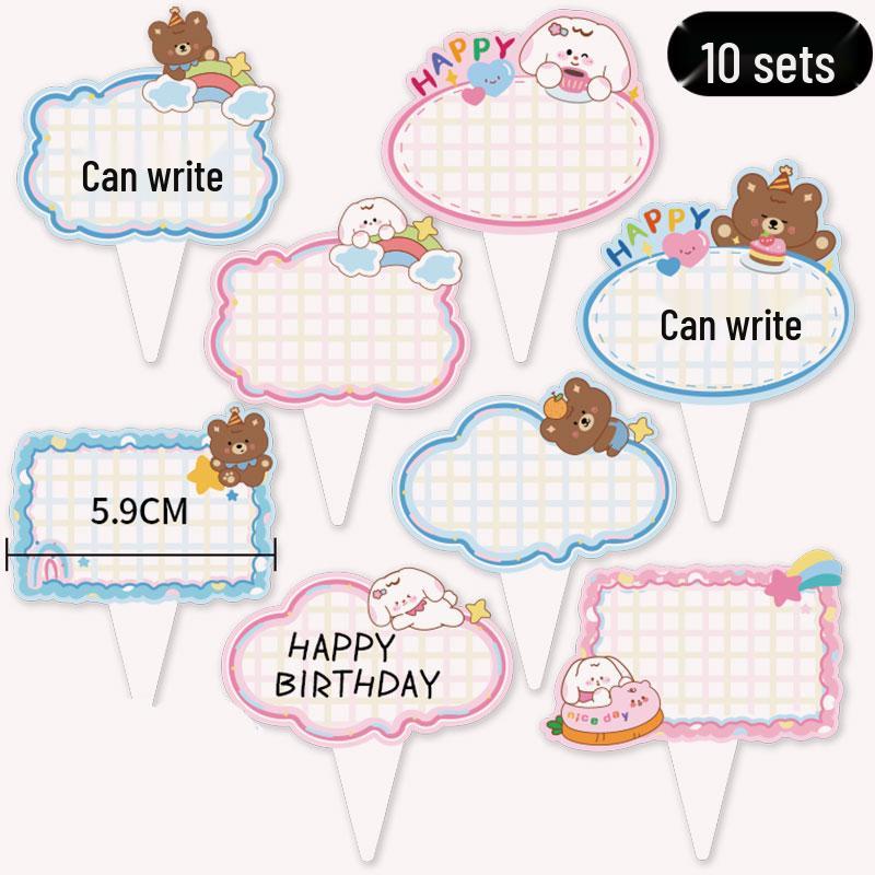 Happy Birthday Rainbow Cake Topper with Writable Greeting Card