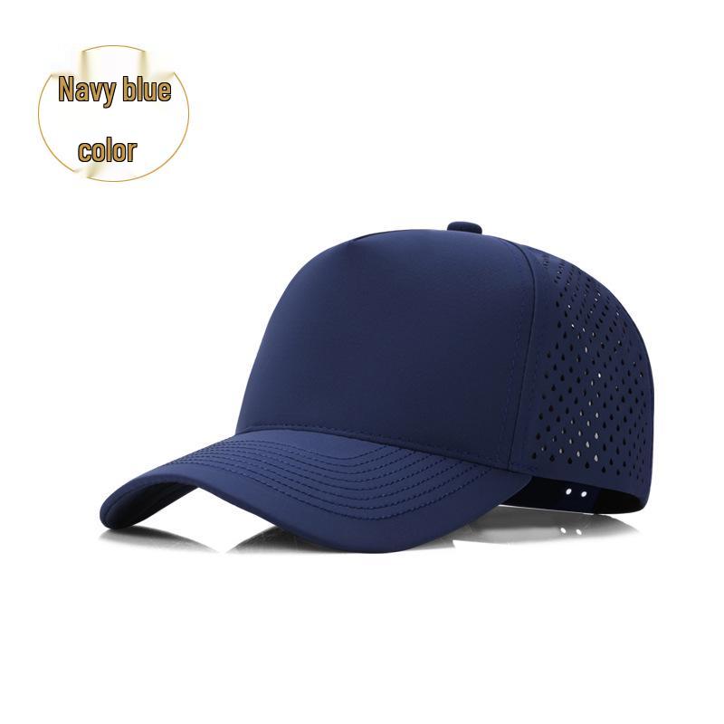 

Cross-border Quick-Dry Five-Panel Baseball Cap with Sun Protection, Laser Perforation, Water-Repellent, Adjustable Duckbill Design M (56-60cm) темно-синий