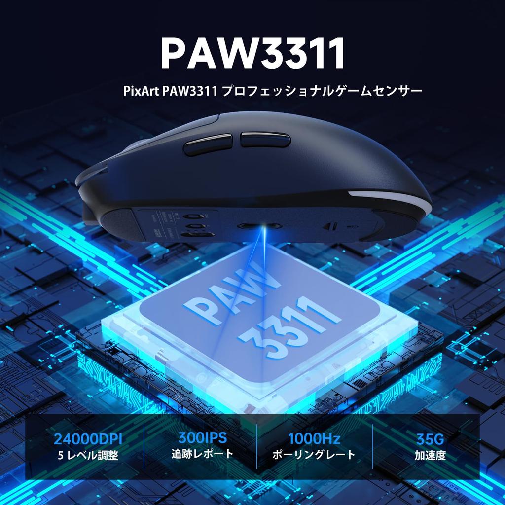 ATTACK SHARK x G6 Gaming Three Connection PAWW3311 24000 DPI RGB Mouse with Adjustable 35G Max Five Huanyu 10 Million Cycles Sleep Ergonomic