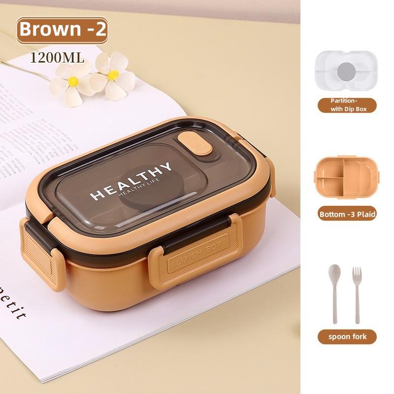 1200ML Portable Cartoon Bento Boxes with Fork and Spoon Microwave Fresh Salah Fruit Lunch Box Picnic Food Storage Containers
