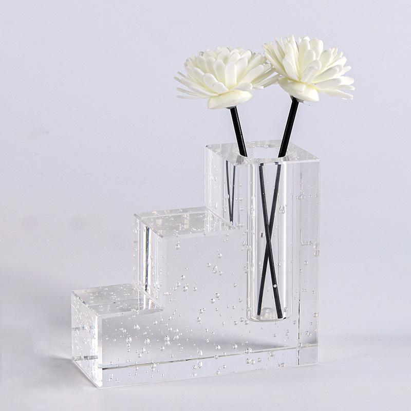 Modernes Licht Luxus Kristall Flowerware Kerzenständer Ornamente Verkaufsbüro Modell Zimmer Geometrische Kunst Blase Vase Weiche Dekorationen