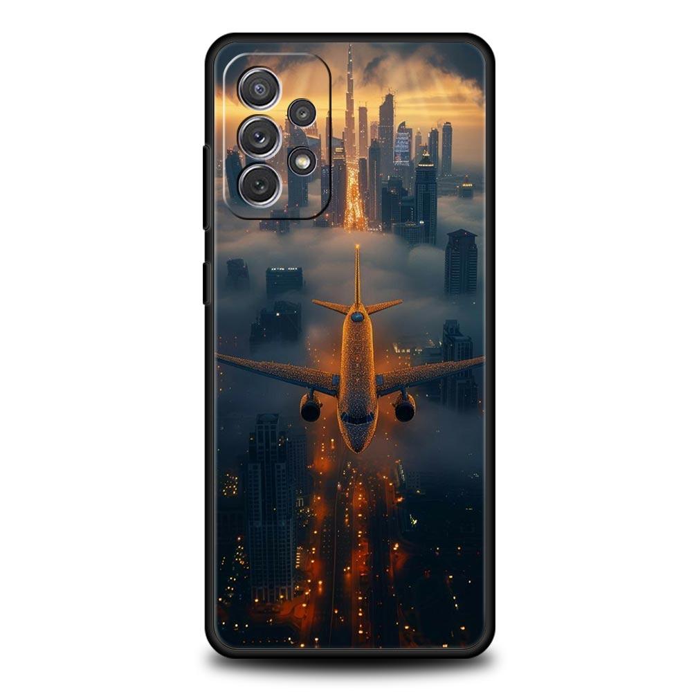 Reise-inspirierte Flugzeugroute Handyhülle für Samsung Galaxy A55 A35 A15 A14 A13 A25 A54 A51 A71 A72 A73 A32 A52 A41 5G Weiches TPU
