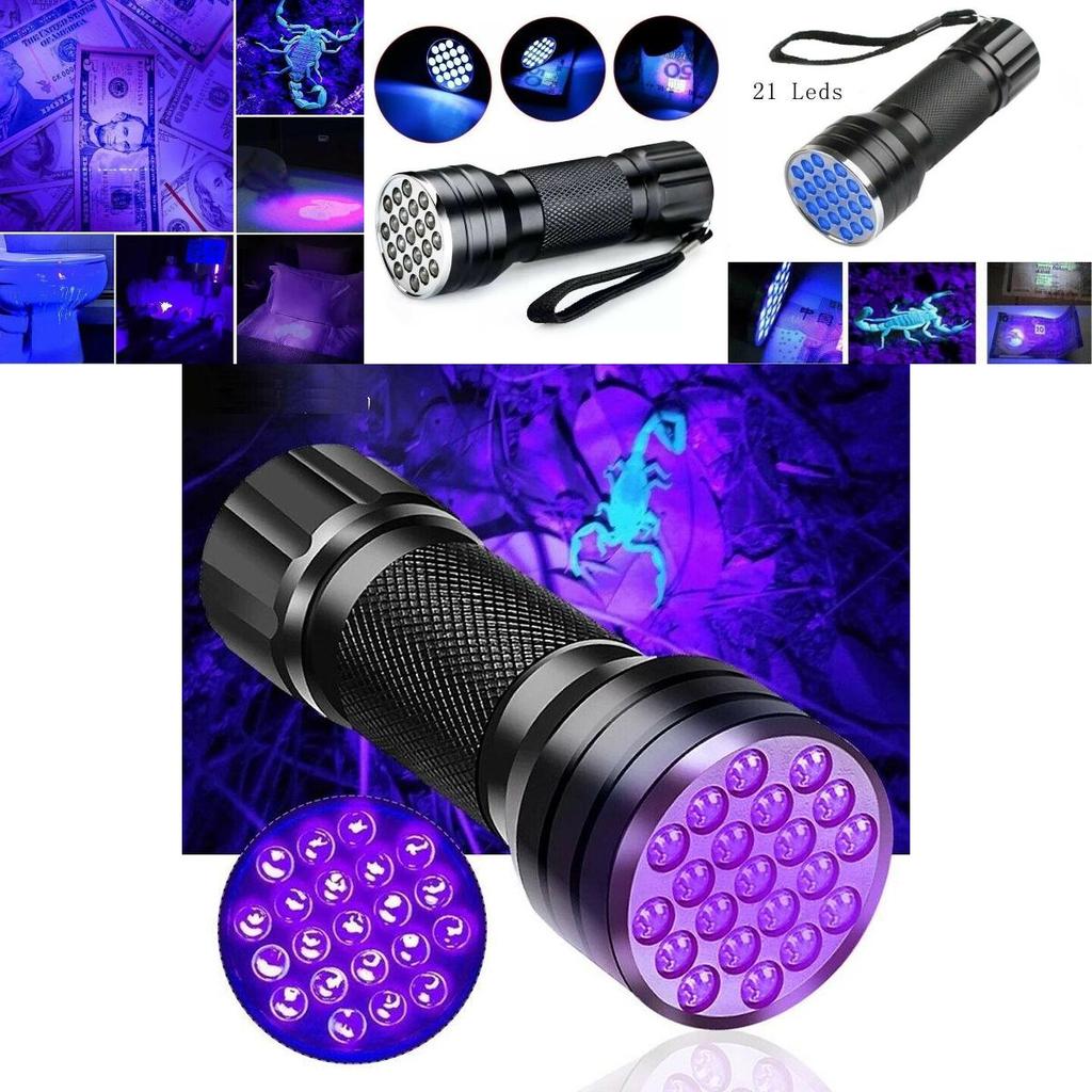 Compact Uv Flashlight With 21 Ultraviolet Leds For Pet Urine Stains Detection And More