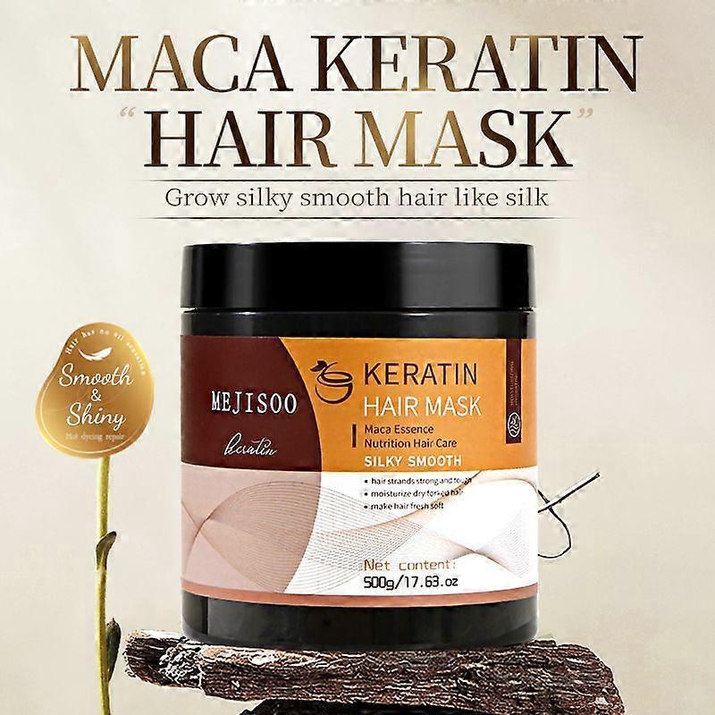 Keratin Haarmaske für geschädigtes Haar - Tiefenwirksame Reparatur-Pflege Kollagen-Behandlung für lockiges oder glattes dünnes feines Haar 500g