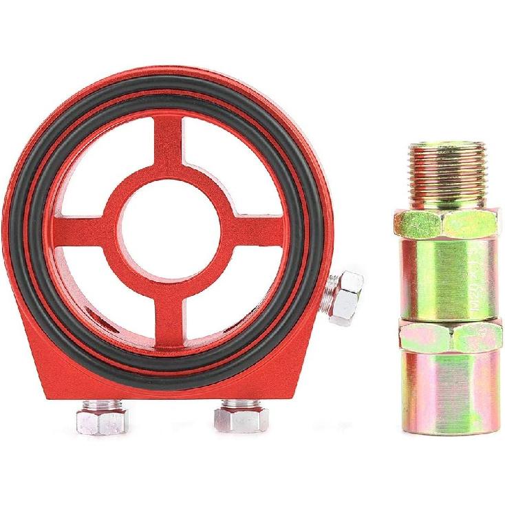 Oil Filter Sandwich Plate Thread Adapter,Universal Aluminum Oil Filter Cooler Sandwiched Plate Oil Pressure Temp Gauge Adapter Kit