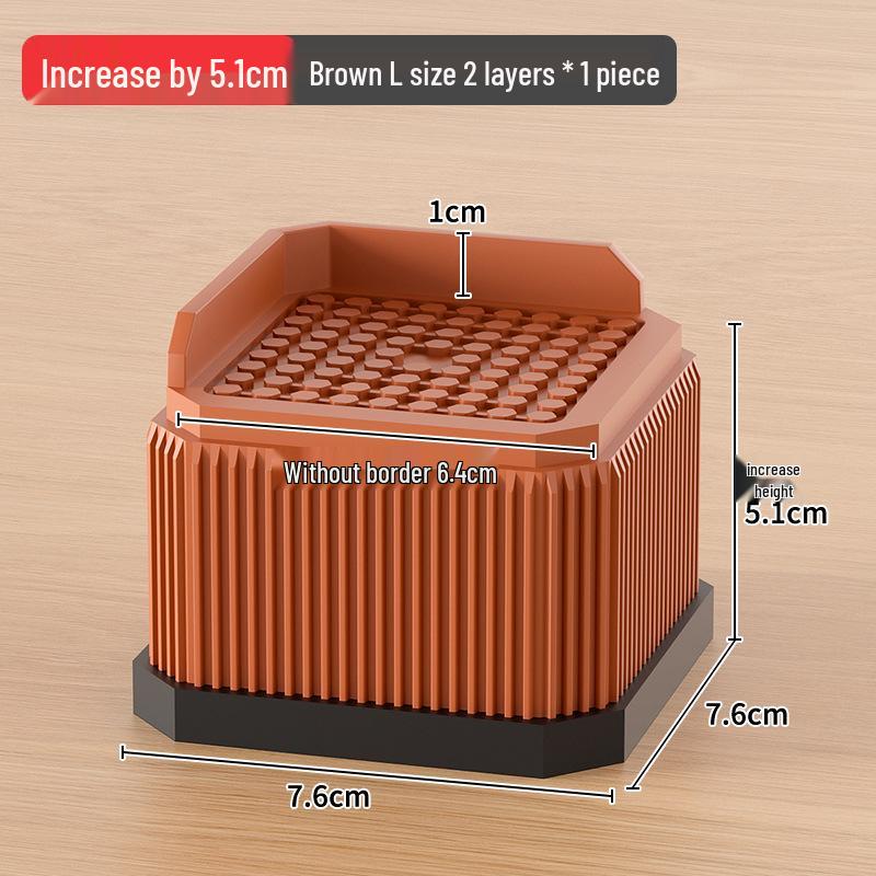 Adjustable Non-Slip Furniture Leg Pads for Moisture-Proof Heightening of Tables and Cabinets.