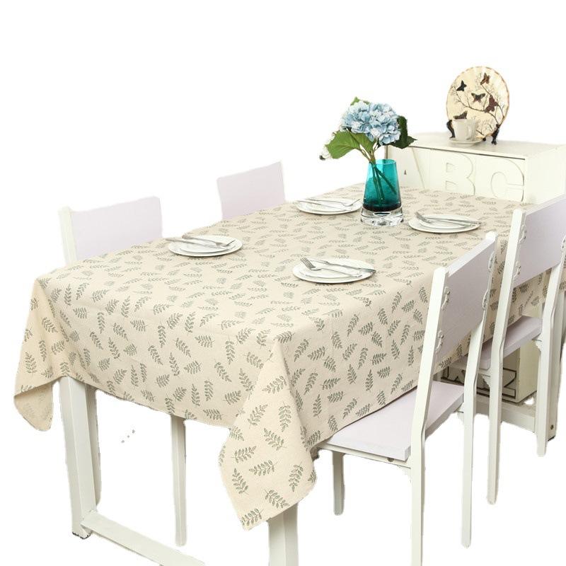 Modern Simple Polyester Cotton Fresh Green Olive Branch Lace Tablecloth Coffee Table Tablecloth Table Cloth Cover Towel