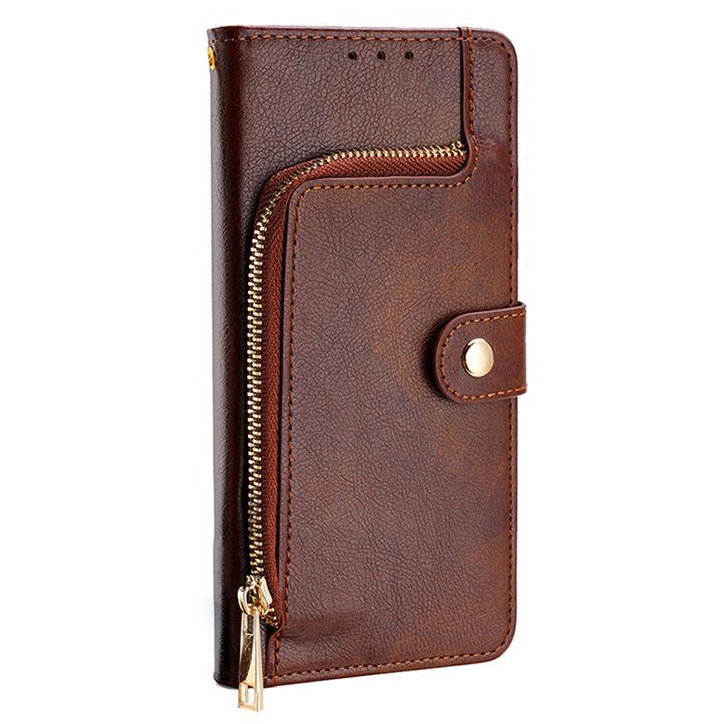 For Motorola Edge (2024) 5G Case Zipper Pocket PU Leather Wallet Flip Phone Cover