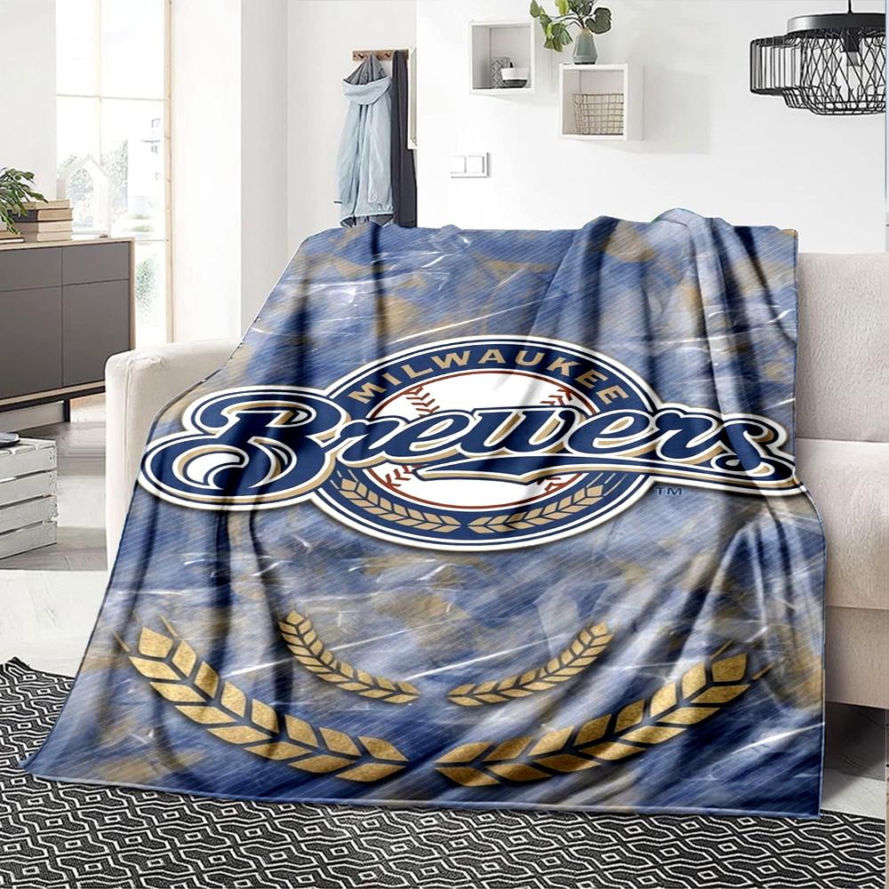 Milwaukee Brewers Druck Flanelldecke Hohe Qualität Warm Bequem Decke für Alle Jahreszeiten Perfekt für Geschenke Heimdekoration
