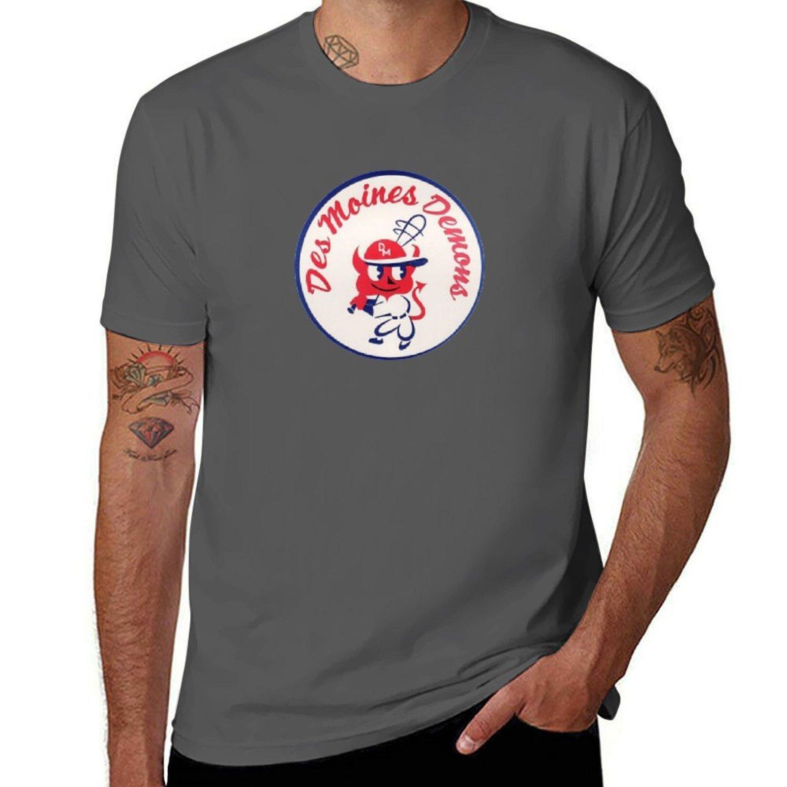 

Des Moines Demons Vintage Minor League Baseball T-Shirt t shirts for man graphic vintage t shirts for man pack white T-Shirt 4XL