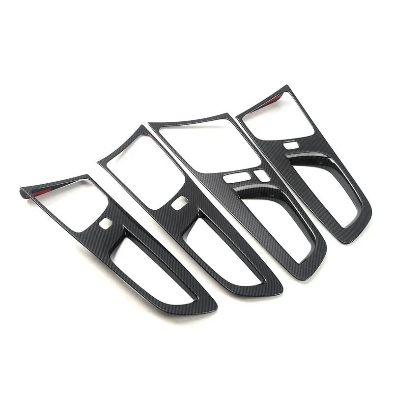 For Volvo XC60 2018-2025 Carbon Fiber Color Inner Door Handle Frame Cover Trim ABS Interior Accessories Decoration