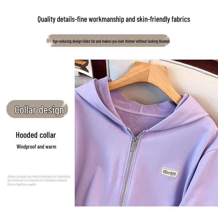 Women's Plus Size Super Loose Fleece-lined Hoodie Cardigan, Bust 150/170