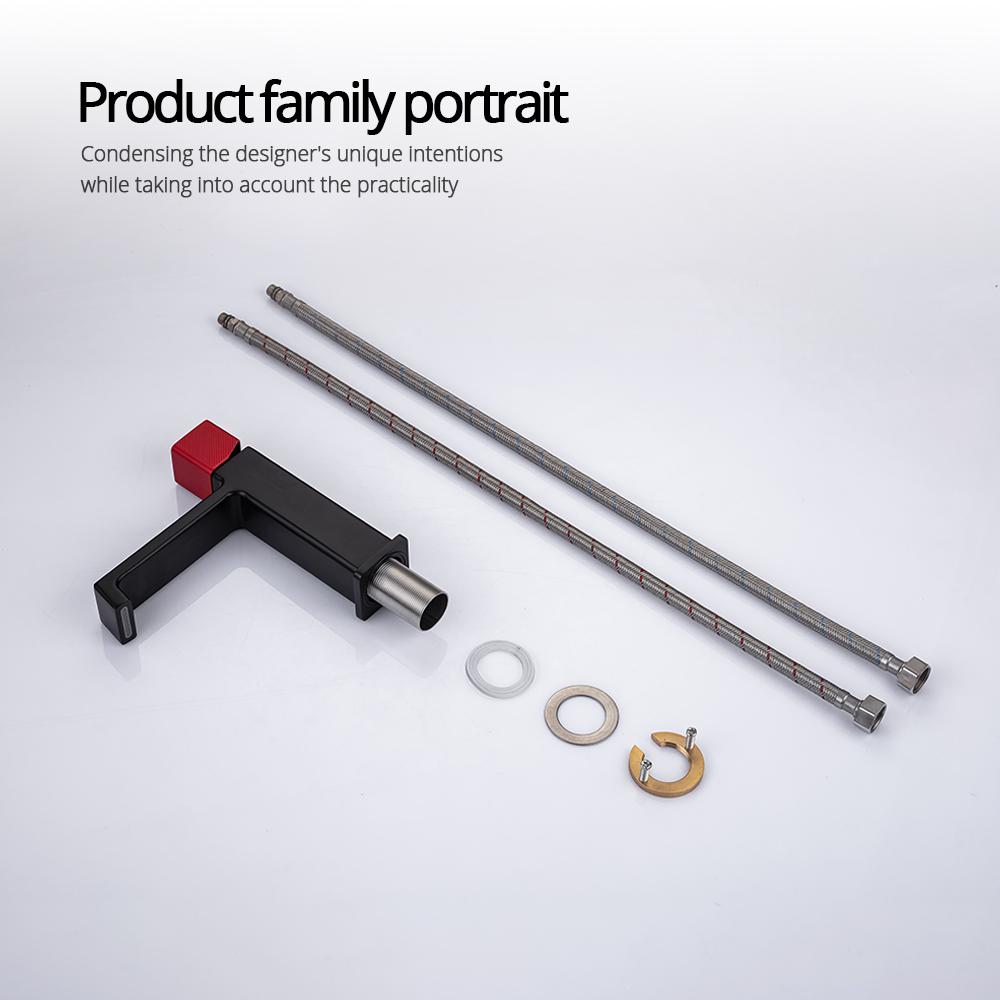 Gunmetal Bathroom Faucet Hot And Cold Sink Tap Basin Faucet Deck Mounted Wash Bath System