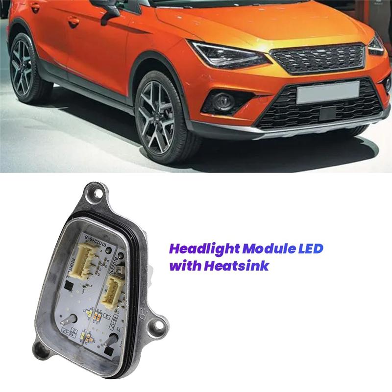 1Pair Car Headlight Module LED With Heatsink For Seat Arona KJ7 2021-2024 6F0941475 6F0941476 DRL Light Source Module