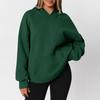 Women's  Fashion Zipper Hoodie Long Sleeve Hooded Pullover Sweatshirt Casual Solid Color Tops With Pockets
