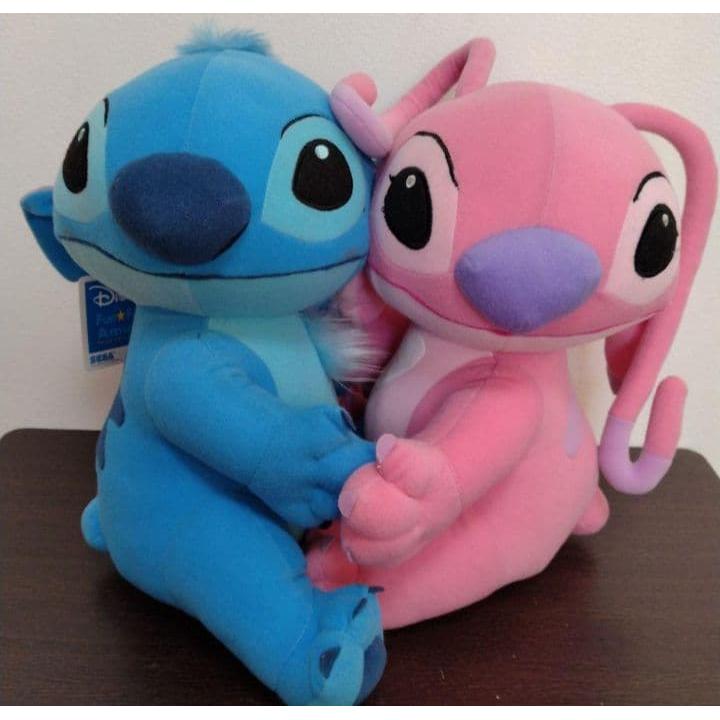 stitch and angel stuffed toy set