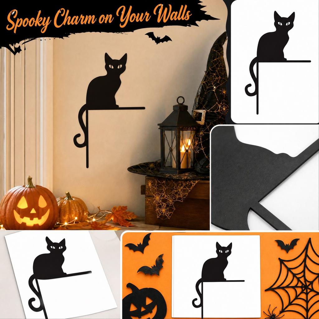 Halloween Door Decoration Stickers - Witch Hat and Pumpkin Wall Decals for Plates - Self-Adhesive, 1919 cm