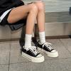 Platform Canvas Shoes Women's Spring New Round Head Muffin Bottom Lace-up Breathable Low-top Casual Sports Board Shoes