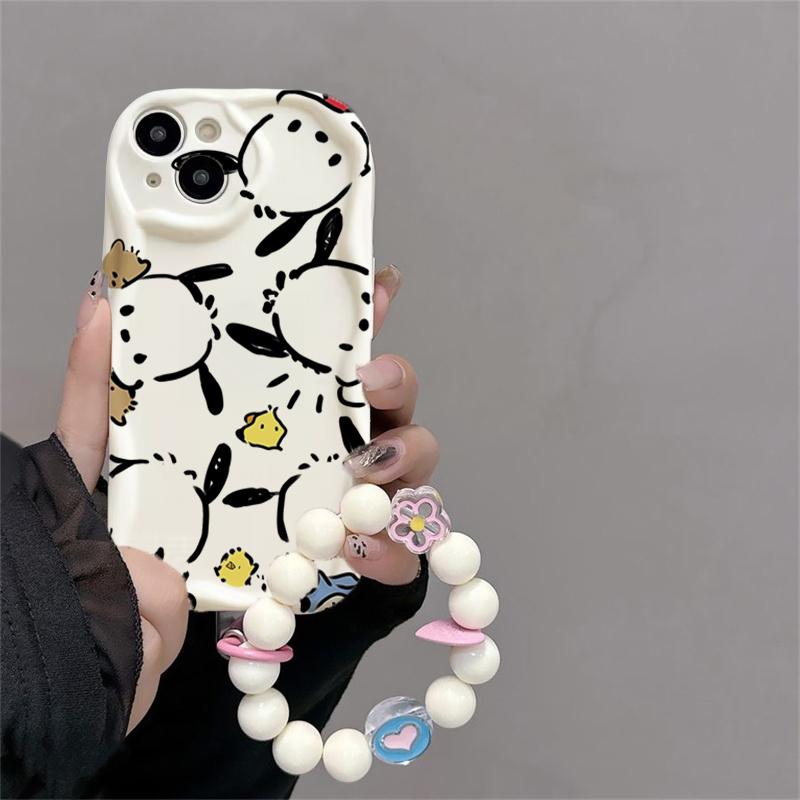 Hello Kitty Kuromi Phone Holder Chain Case For Xiaomi Redmi Note 15 5G 15C 15 14C 13C Note 14 13 12 Pro Plus 5G Pochacco Casing