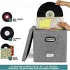 Foldable LP Record Organizer Cotton Linen Fabric Storage Boxes Vinyl Record Storage Boxes  for Home