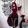Dark Gothic Halloween Costume Ladies Dress Dovetail Witch Vampire Bride Show Costume