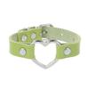 Silvery Heart Gothic Studded Bracelet Pu Leather Adjustable Black Wristband Rock Punk Cuff Bangles