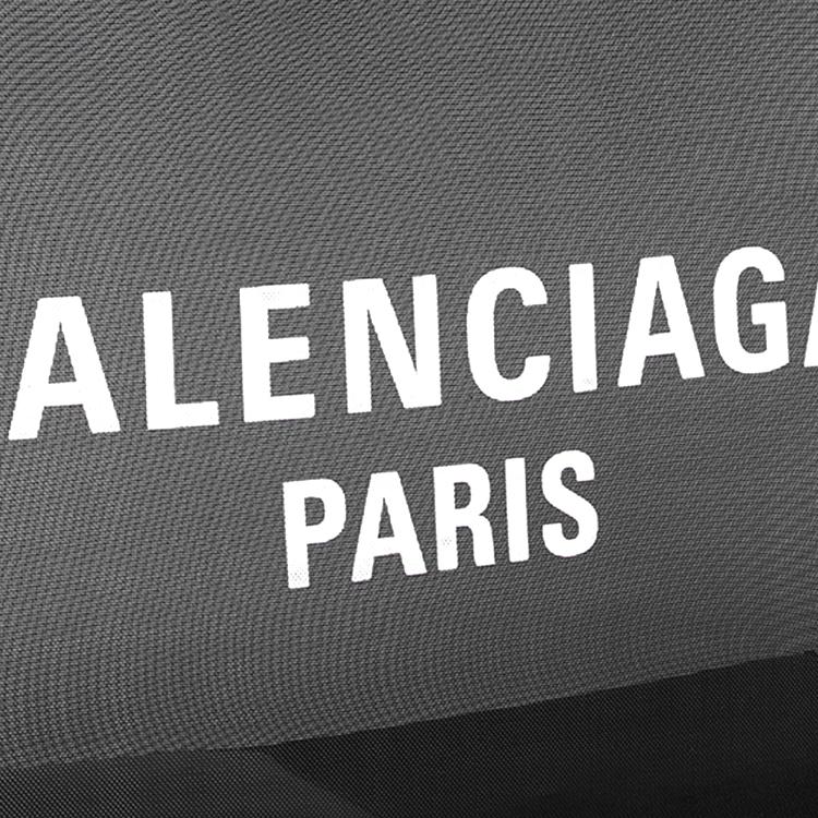 Balenciaga Duty Free Distressed Silver Metal Logo Print Mesh Tote Bag Women Tote Bags Black 7416052AADB1090