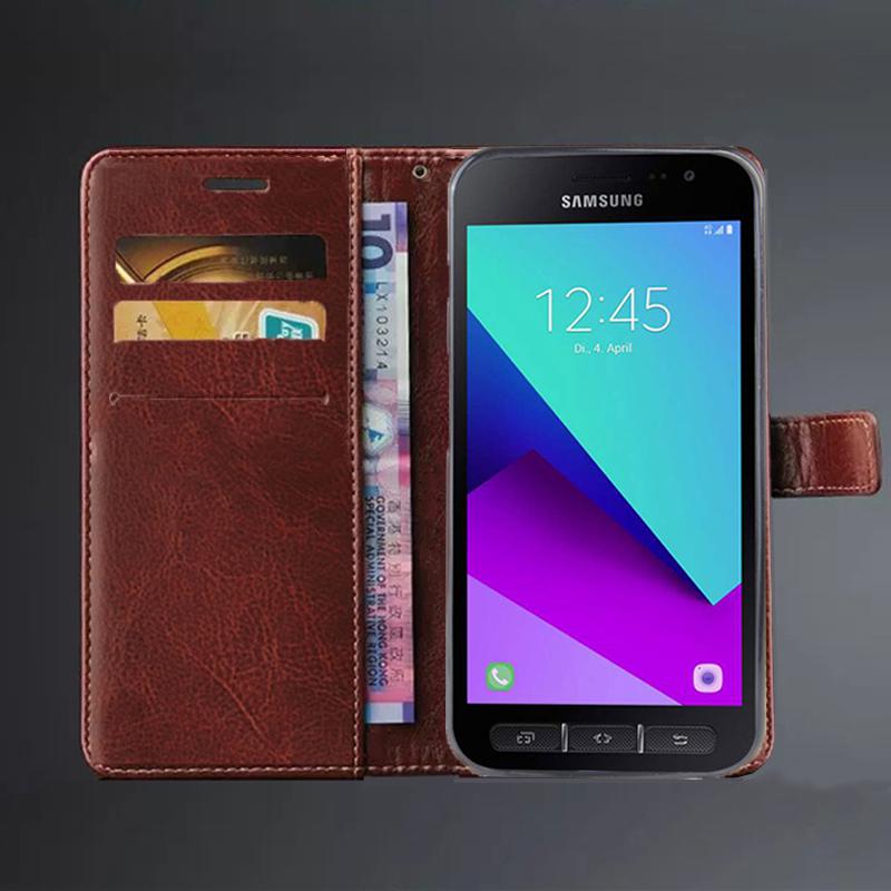 Pu leather card holder cover case for Samsung Galaxy Xcover 4 4s G390F Flip Cover Retro wallet phone bag fitted case business